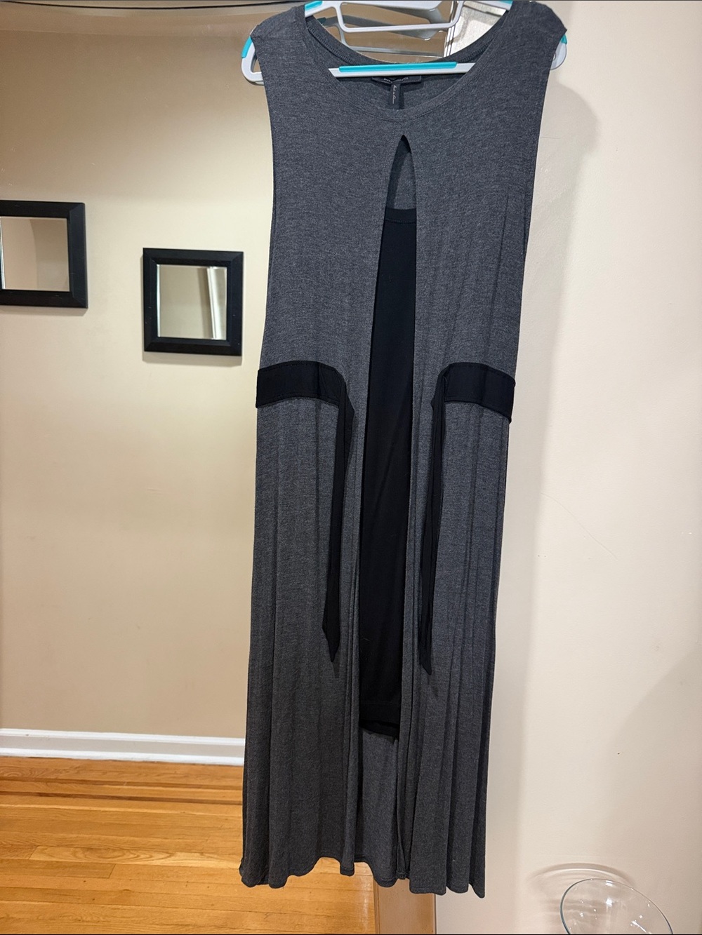 BCBGMaxAzria Dark Gray Maxi Dress with Black Waist Tag